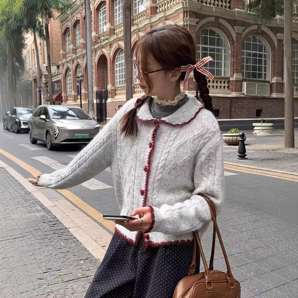 Thickened Cable Knit Sweater Cardigan