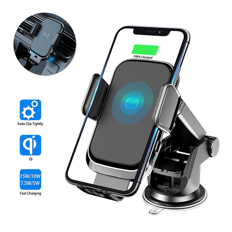 Phone charging in the car wireless charger mount