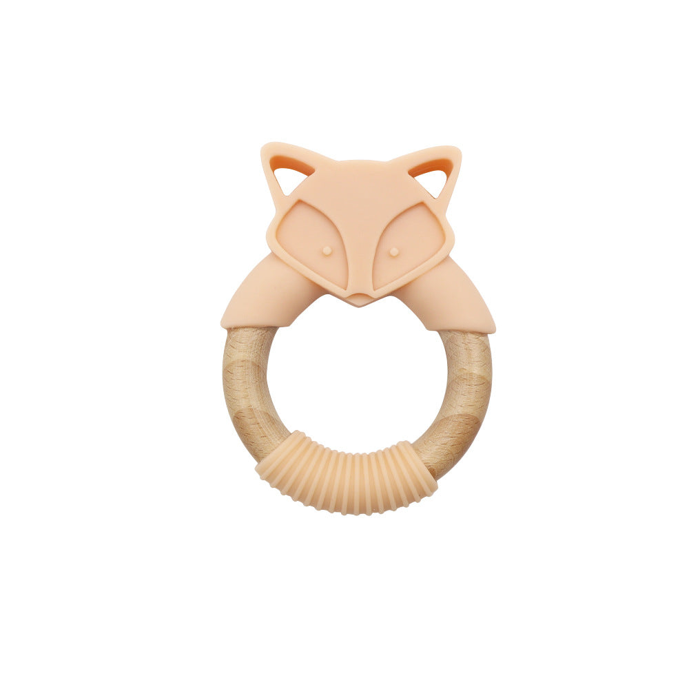 Fox Silicone and Wood Teether Ring 8