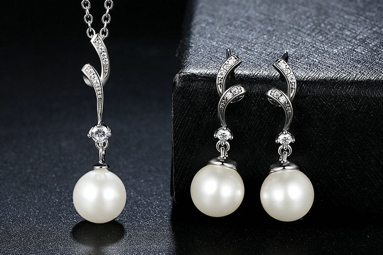 Sterling Silver Pearl Drop Earrings - view 7