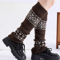 Women's Fair Isle knit mid-calf winter boot socks