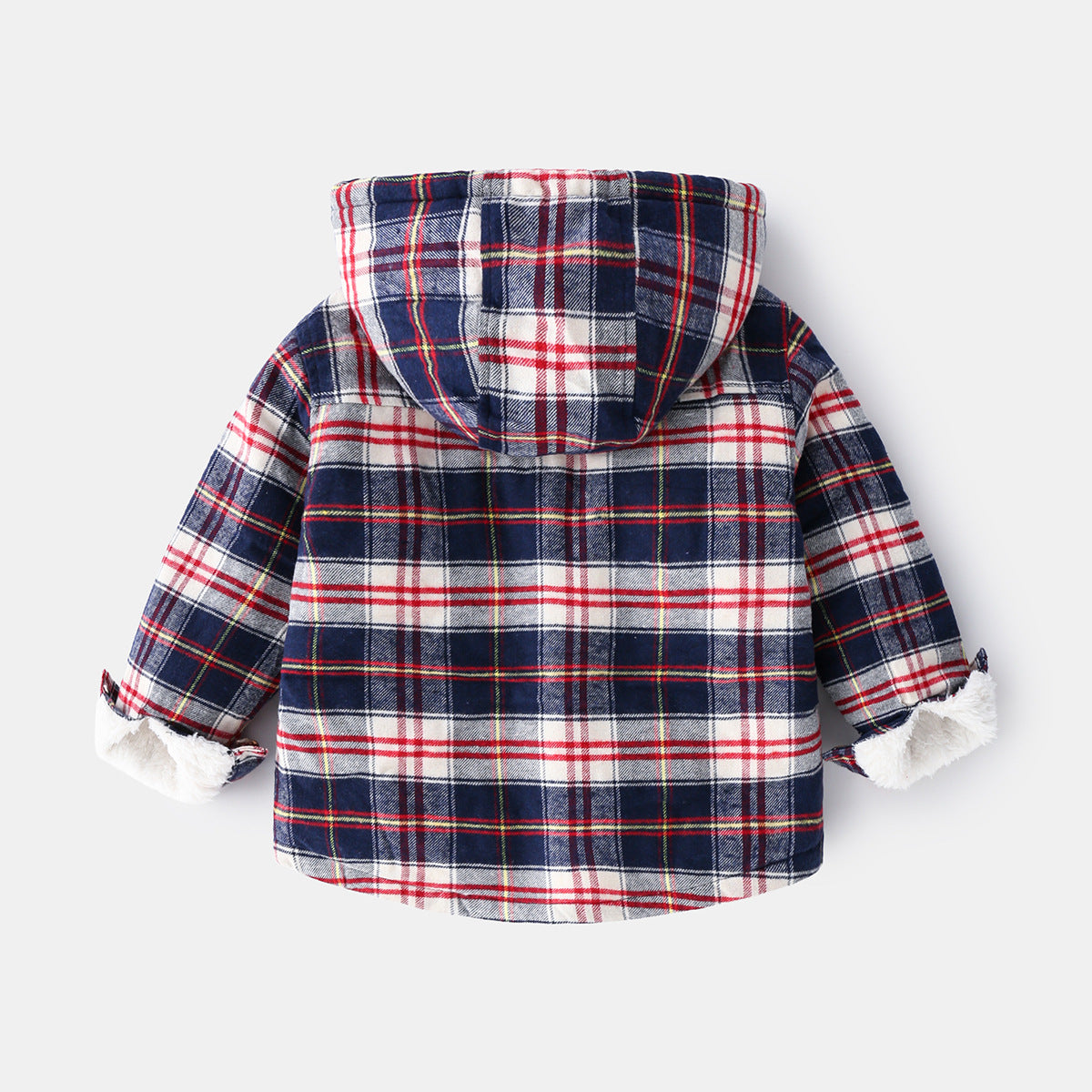 Boys' plaid hooded shirt jacket – view 2
