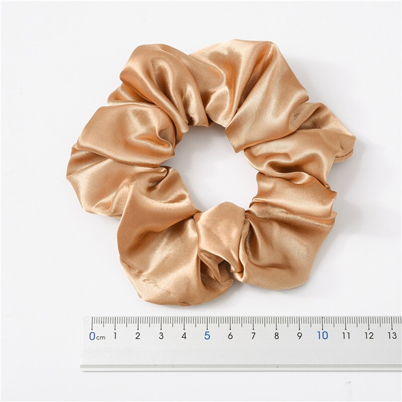 Set of 12 oversized satin scrunchies in mixed colours