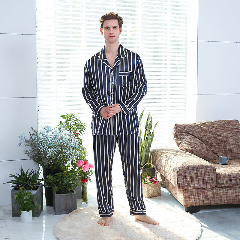 Men's Striped Satin Pajama Set – view 2