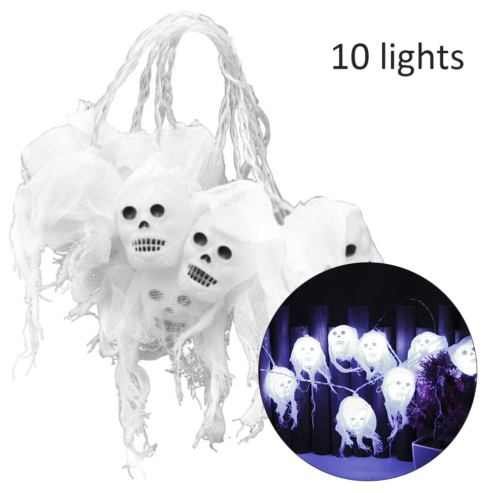 Skull ghost LED Halloween string lights – view 2