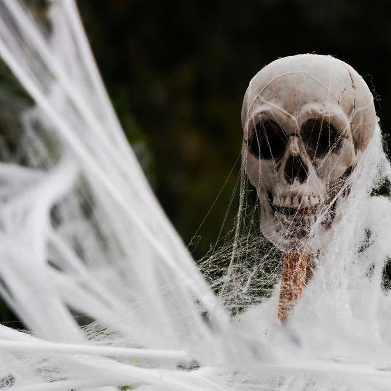 Stretchy white spider web Halloween decoration – view 3