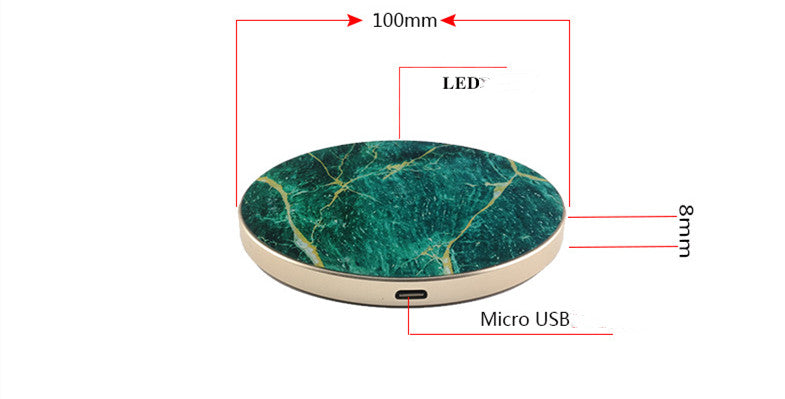 Marble wireless charging pad dimensions 100 mm x 8 mm