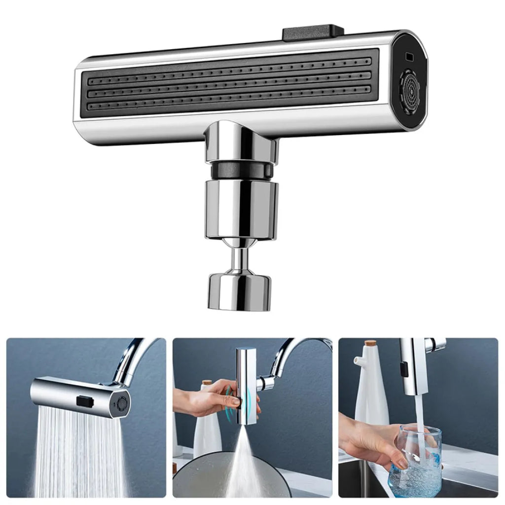Silver 360 degree rotating kitchen faucet bubbler attachment
