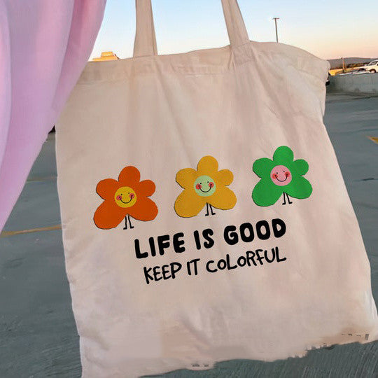 Floral Canvas Tote view 2