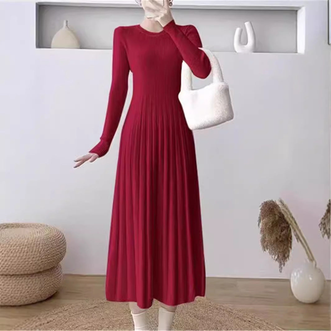 Women's Pleated Knit Maxi Dress - view 4