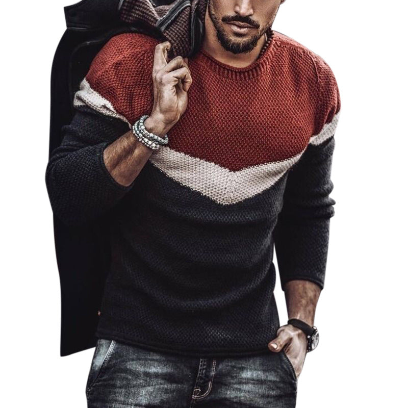 Men's Colour-Block Crew Neck Sweater - view 4