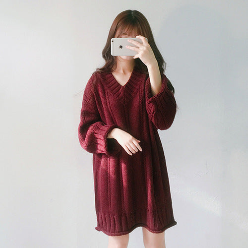 Women's oversized knit sweater dress – view 1