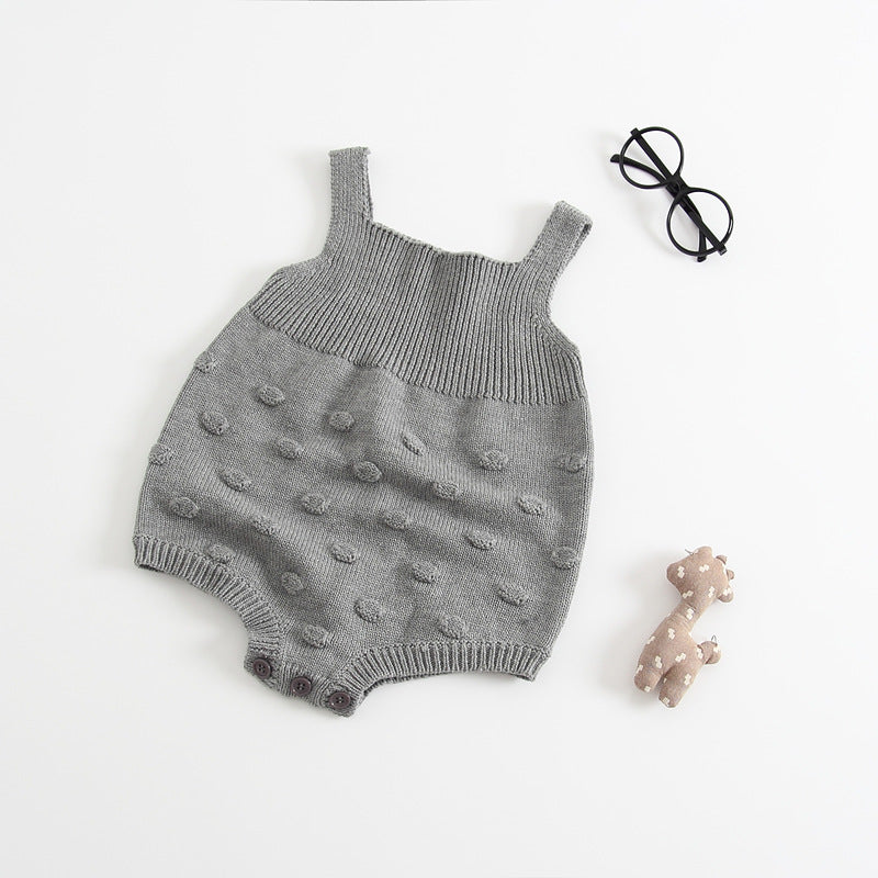 Grey baby knit sweater romper – view 7