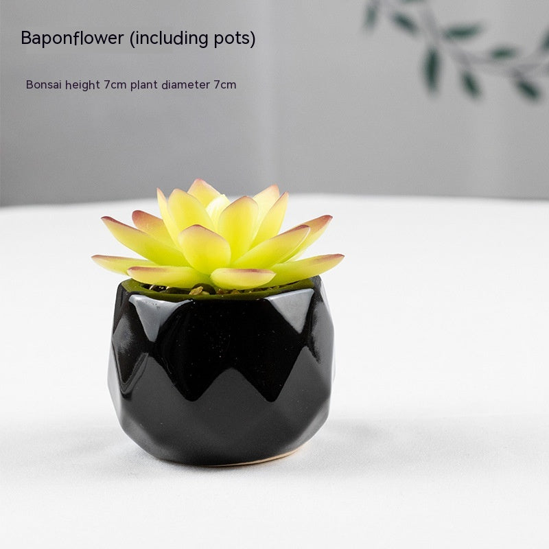 Mini artificial succulent in pot – view 5