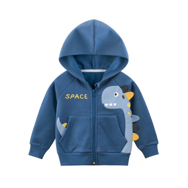 Kids' Dinosaur Fleece-Lined Zip Hoodie - view 5