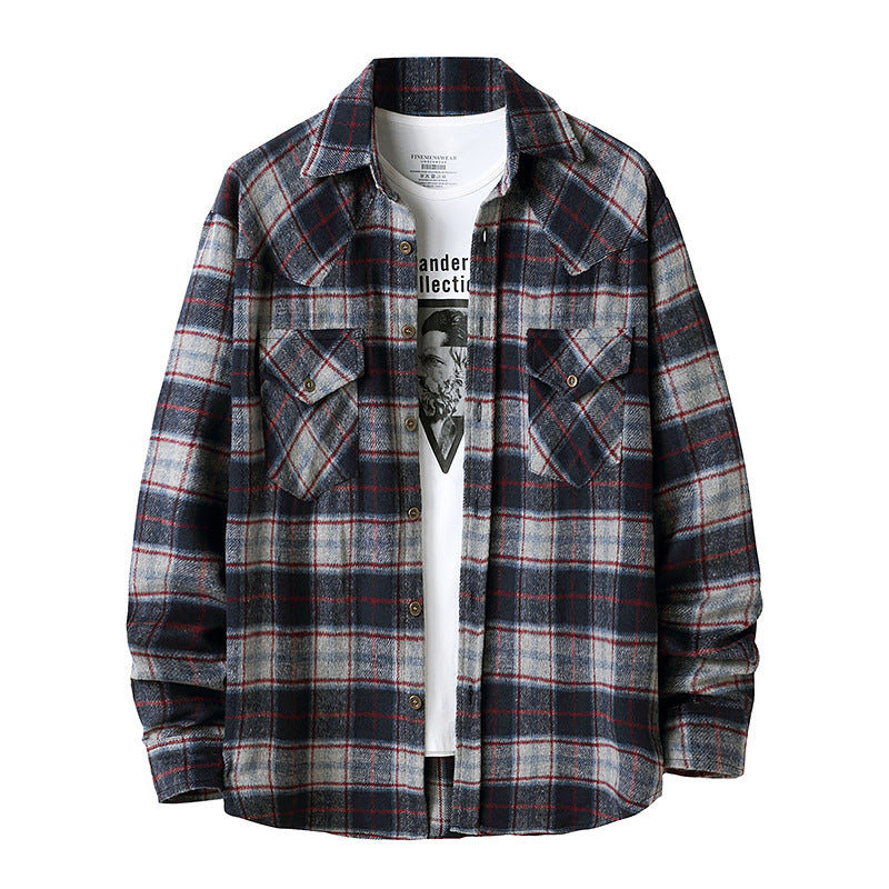 Men's flannel plaid shirt jacket – view 2