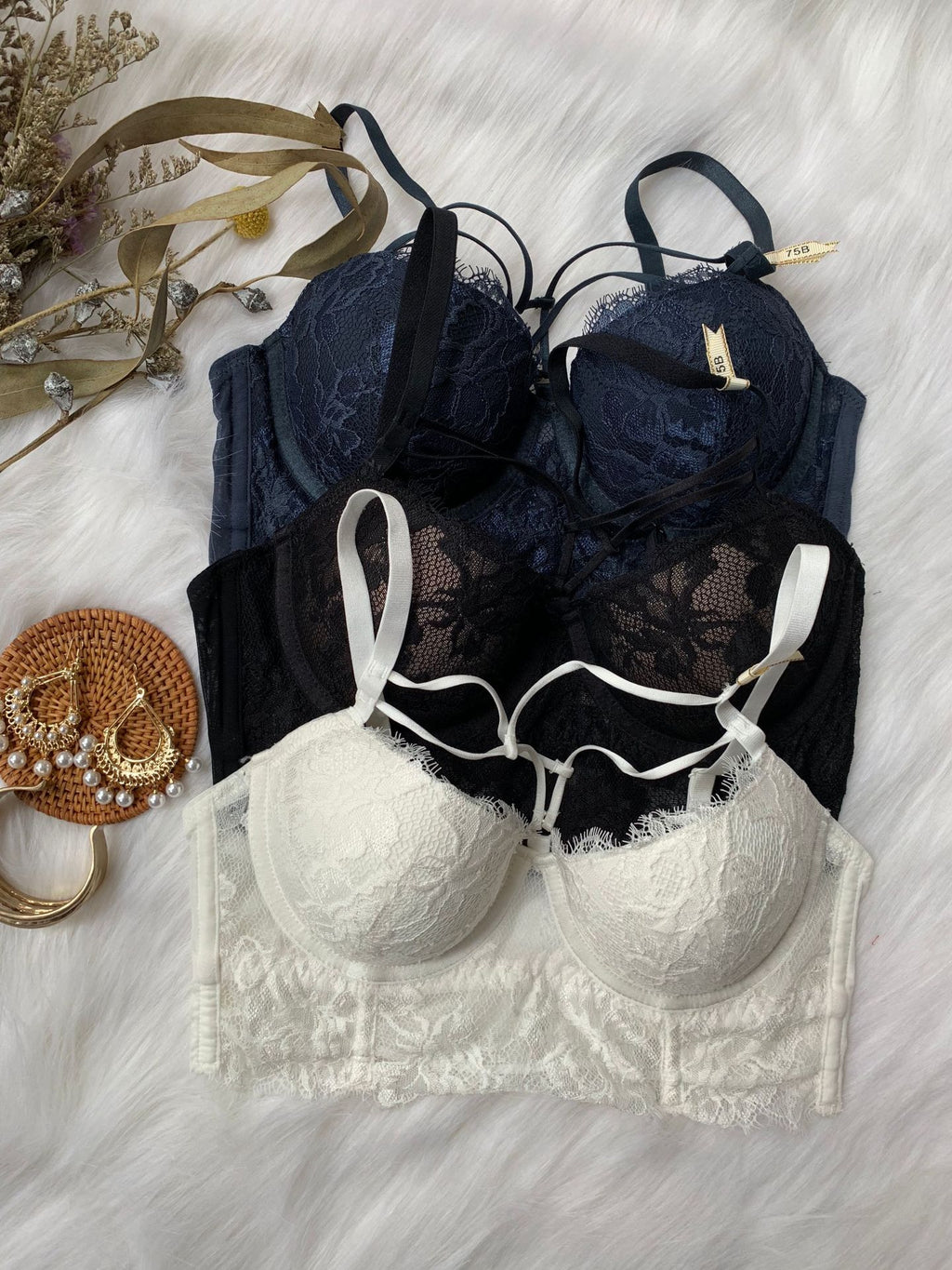 Lace Bralette and Brief Set detail