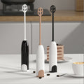 Handheld electric milk frother wand for coffee