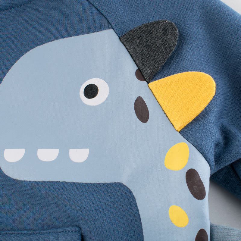 Kids' Dinosaur Fleece-Lined Zip Hoodie - view 4