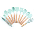 Silicone Kitchen Utensil Set with Wooden Handles, 11 Pieces - view 5