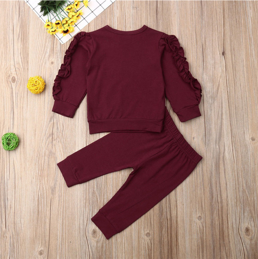 Baby Ruffle Sleeve Sweatshirt Set – view 5