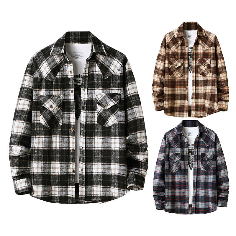 Men's flannel plaid shirt jacket – view 4