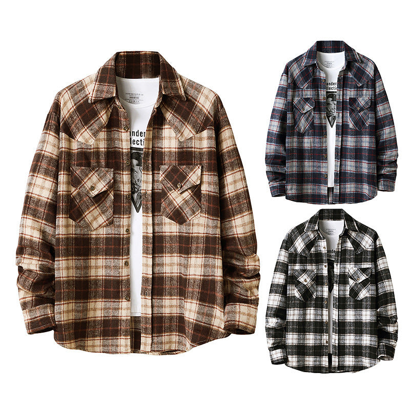 Men's flannel plaid shirt jacket – view 5