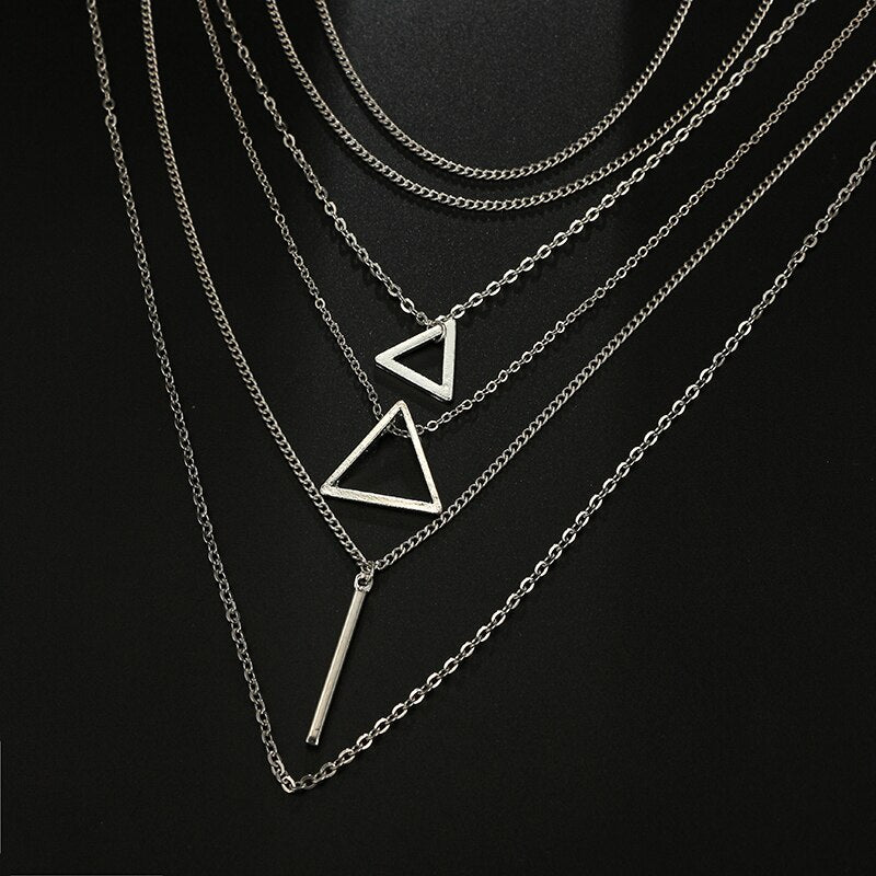 Triangle Bar Layered Necklace 5