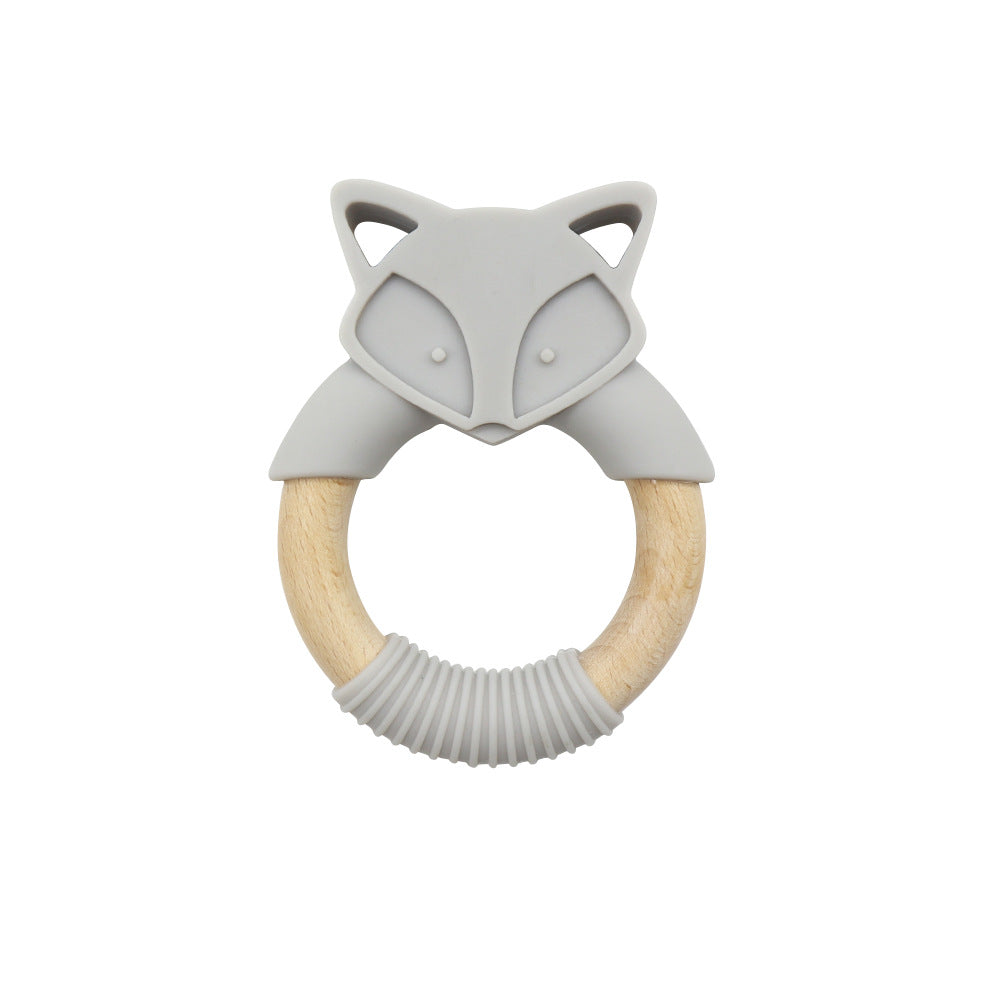 Fox Silicone and Wood Teether Ring 6