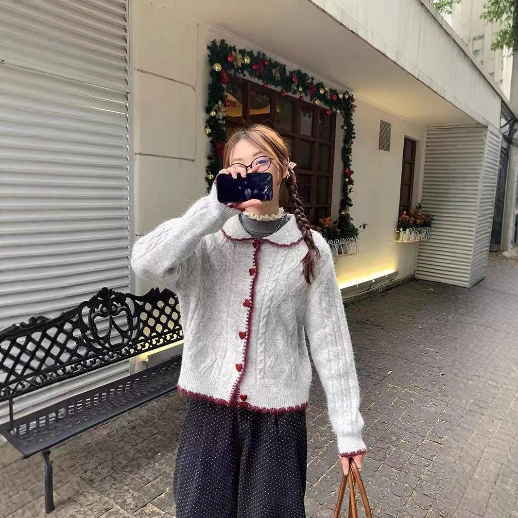 Thickened Cable Knit Sweater Cardigan