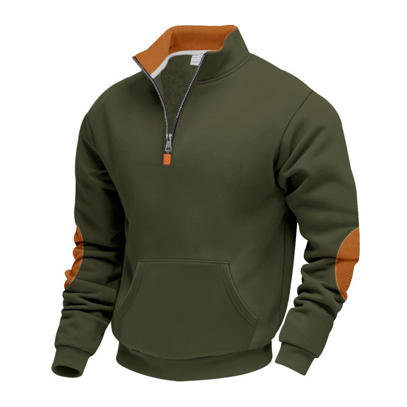 Men's Quarter-Zip Fleece Sweatshirt with Elbow Patches - view 8