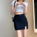 Slit Denim Skirt