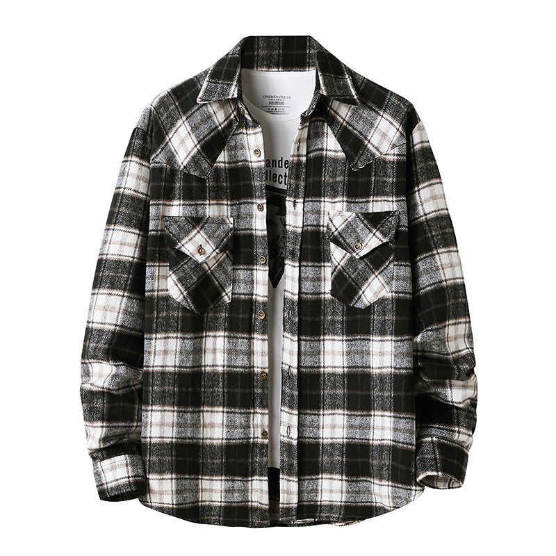 Men's flannel plaid shirt jacket – view 9