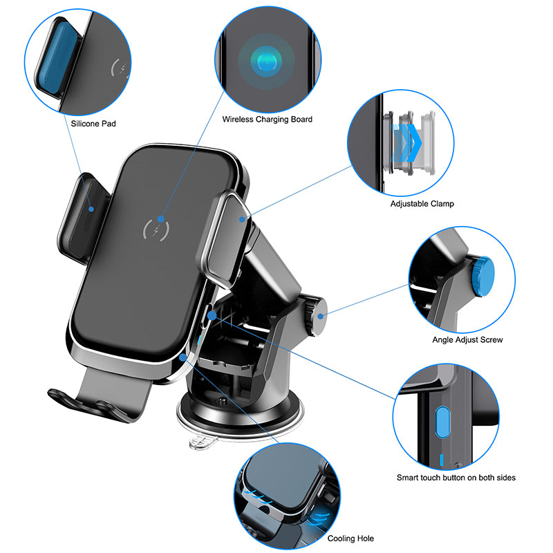 Car wireless charger mount parts overview