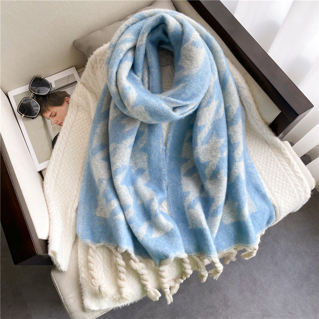 Large winter pashmina wrap draped