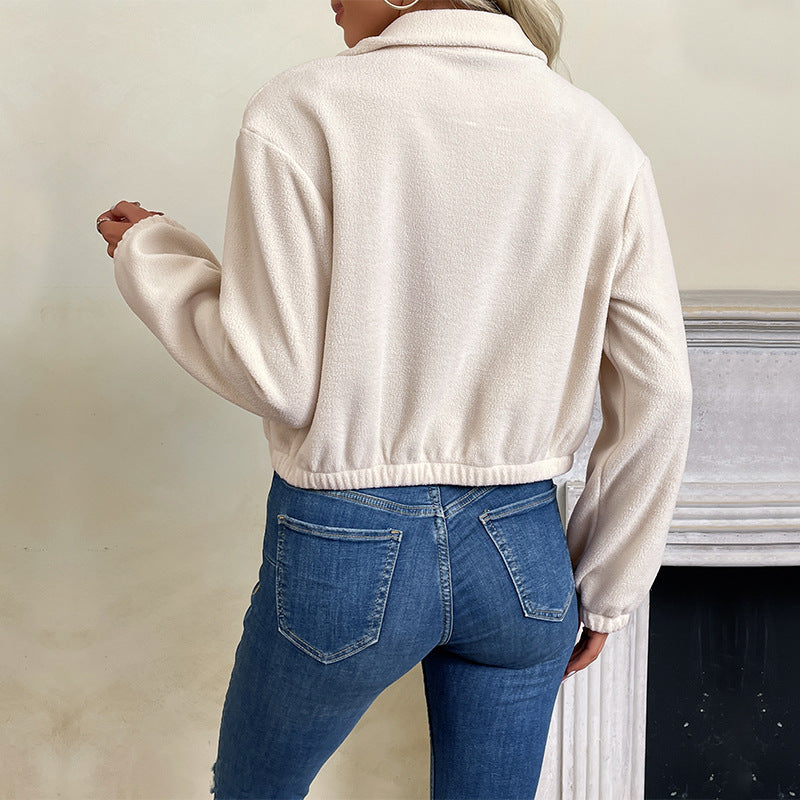 Women's Cropped Polar Fleece Zip Jacket - view 3