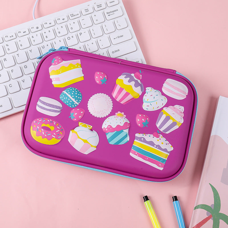 Purple cake puffy EVA pencil case