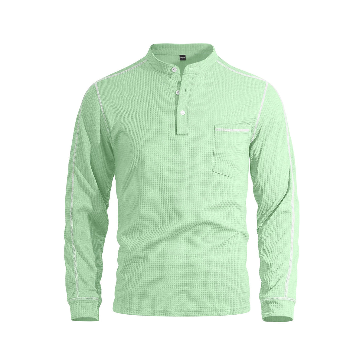 Men's Waffle-Knit Henley Polo Shirt - view 10