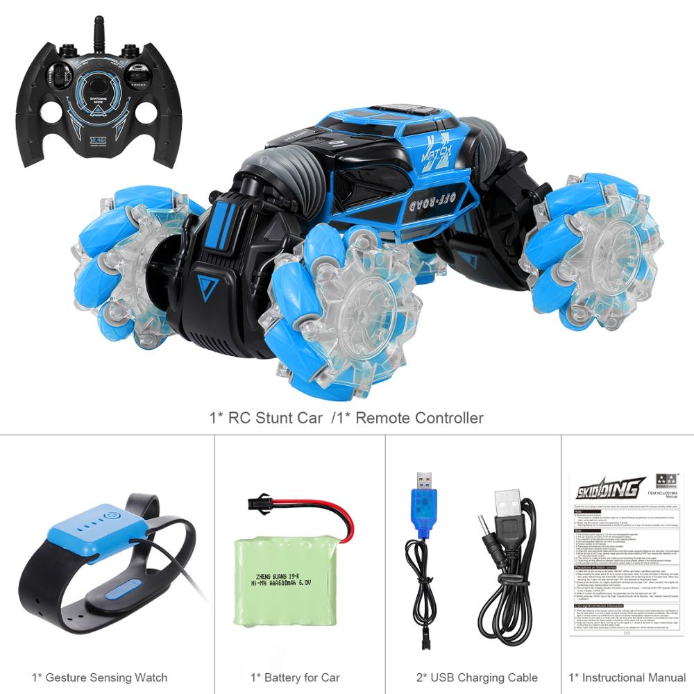 Four wheel drive remote control stunt car