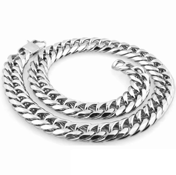 Men's 15mm Stainless Steel Cuban Link Chain