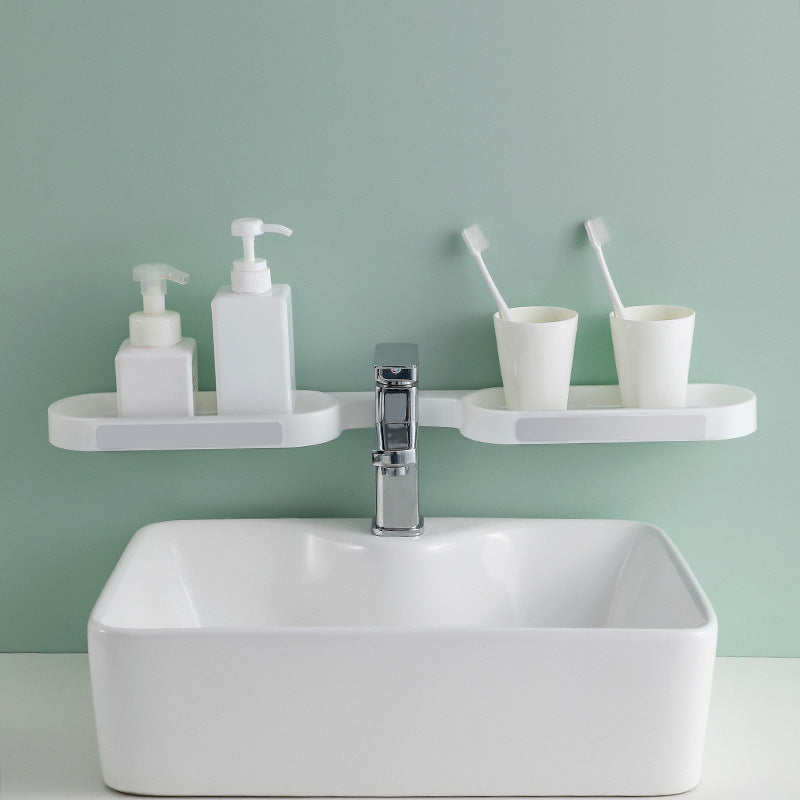 Foldable no-drill bathroom organizer shelf – view 2