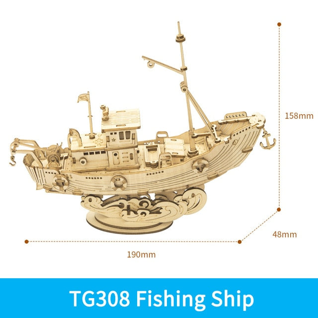 Wooden Boat Puzzle detail