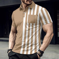 Men's Striped Short Sleeve Polo Shirt