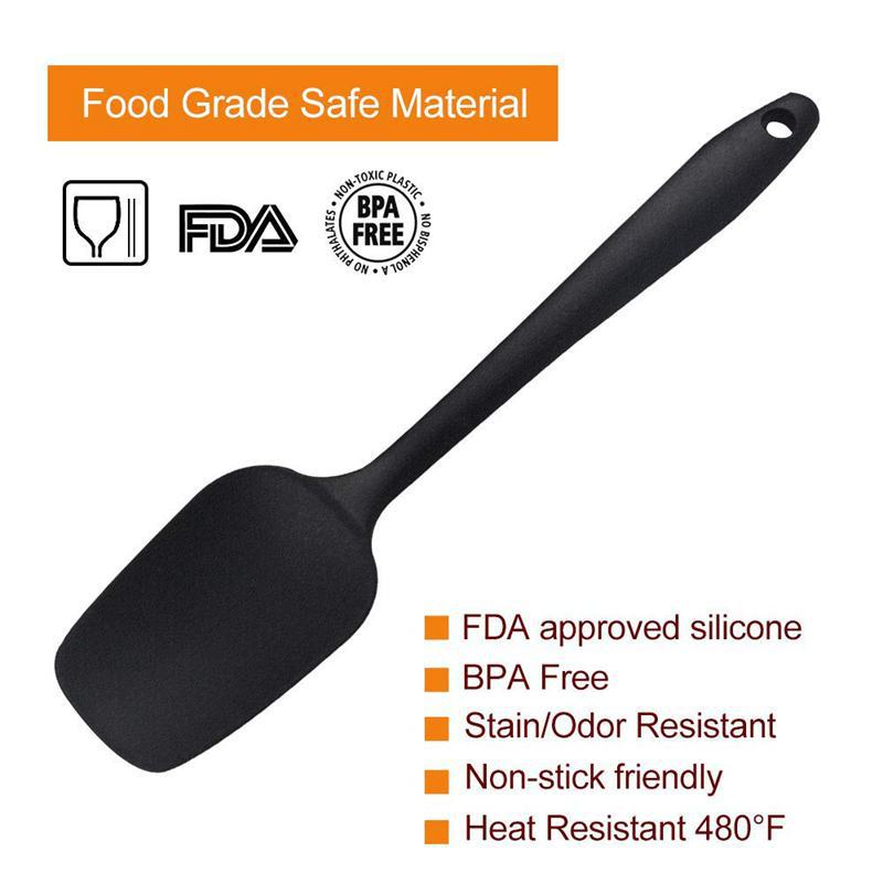 Black 5-piece silicone spatula and pastry brush set – view 2
