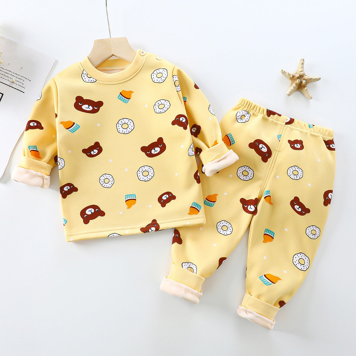 Kids' Fleece-Lined Thermal Pajama Set