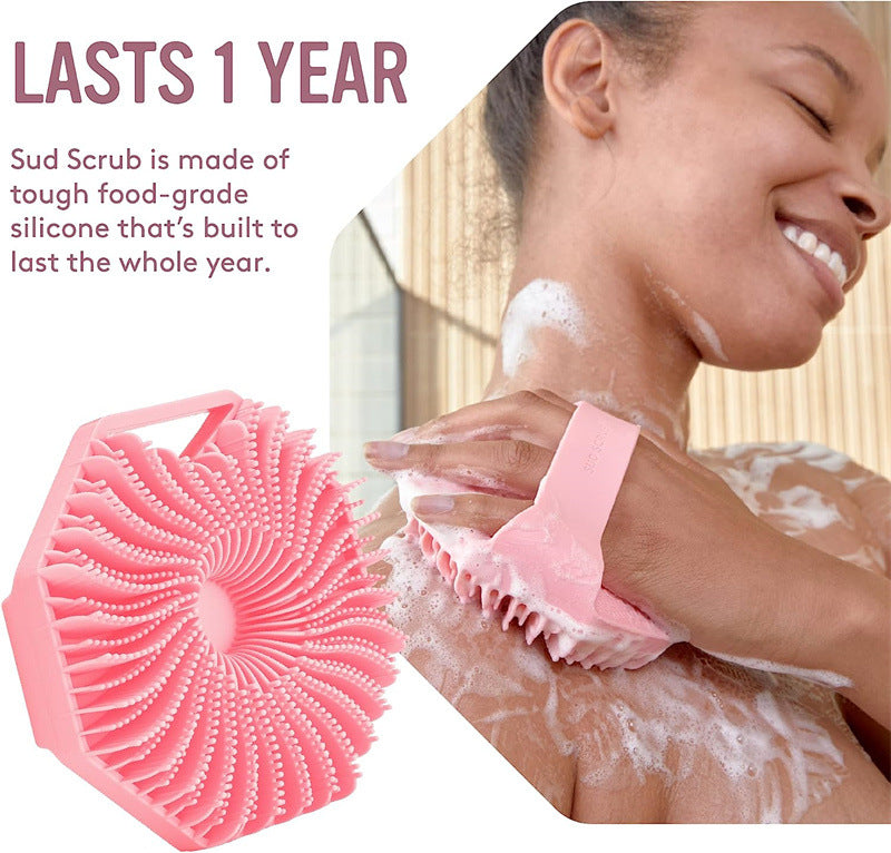 Polygonal silicone bath body scrubber for shower exfoliating