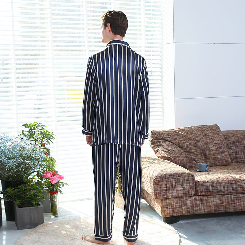 Men's Striped Satin Pajama Set – view 5