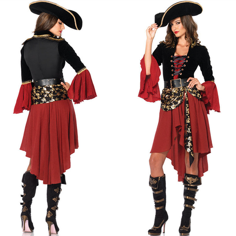 Women's red pirate Halloween costume – view 2
