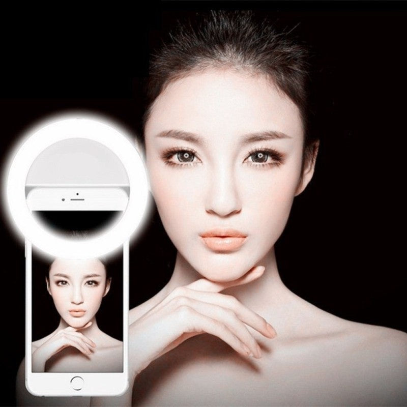 Clip-on LED selfie ring light for phones – view 3