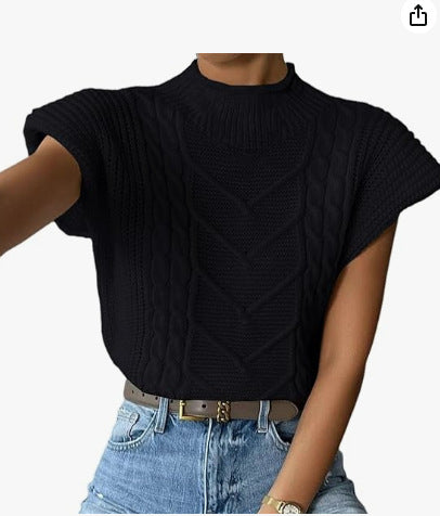 Turtleneck Knit Vest